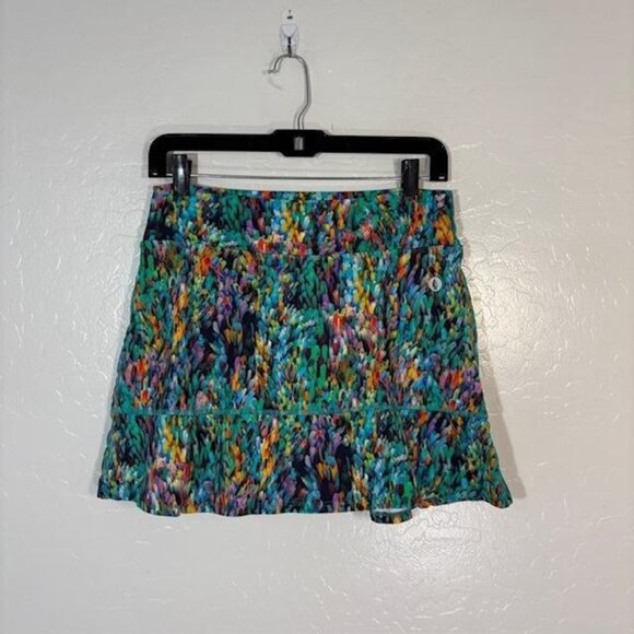 Dona Jo Skort Womens Large Multicolor Abstract Athletic Built-In Shorts Tennis - Picture 1 of 7